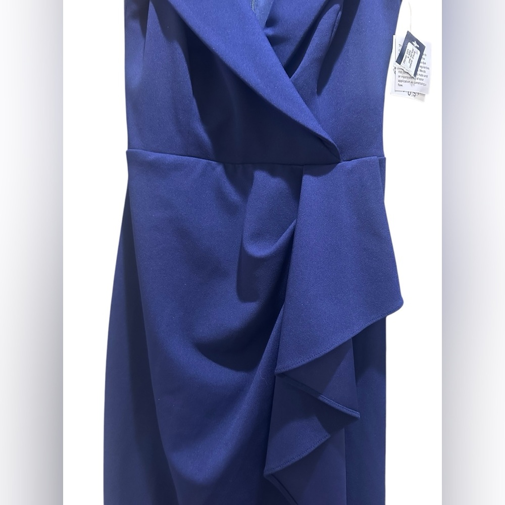 Betsy & Adam Ruffled Tulip-Hem Sheath Dress – Royal Blue Size 6 NWT - Picture 5 of 6